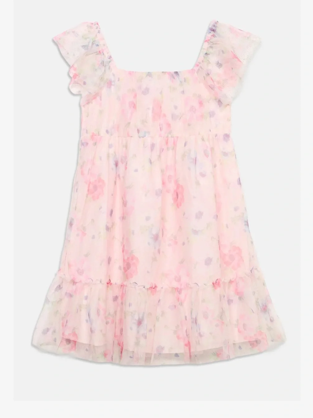 GAP Day Dress in Off-White/Pink/Multi-Coloured, airy tulle dress size XS 4-5